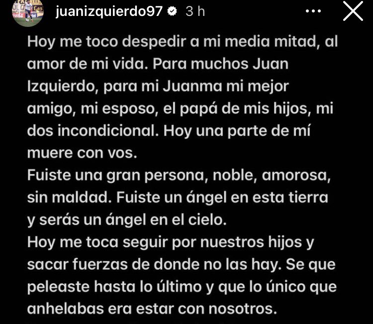 laabdon's tweet photo. Mensaje de la esposa de Juanma 💔 https://t.co/S3z7xpEmmb