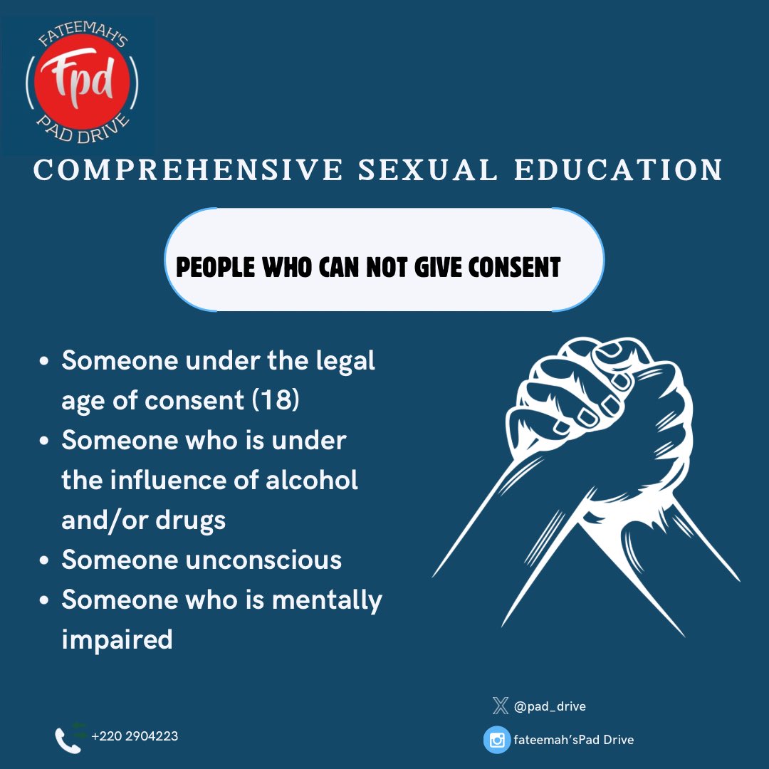 ⏺️NO does not mean convince me! 
⏺️ In The Gambia, any sexual activity with a minor (under 18) is illegal, even with their “yes”. The law presumes minors cannot give consent, making such acts statutory rape. The Children’s Act 2005 ensures strict penalties to protect children.