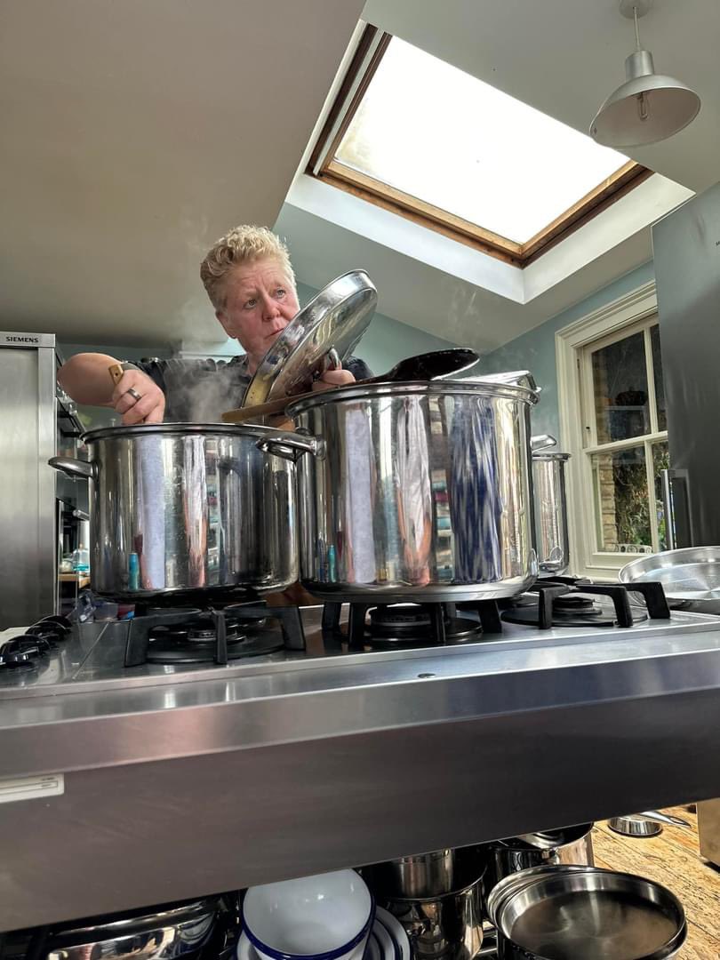 foodgrower's tweet image. It was a big pan #cooking for the party on Sunday. Pleased I made my own red and green #currypaste for a chicken plus a vegetarian #SEasian curry - #vietnamese #thai. No #leftovers in this house and I enjoyed it again last night. #partycooking #nowastedfood