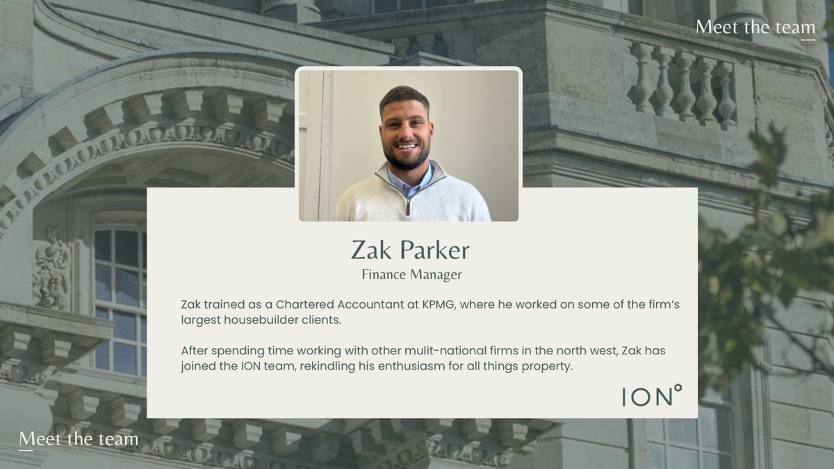 Ion Development (@iondevelopments) on Twitter photo Join us in welcoming Zak Parker to the ION team.  Zak joins as our Finance Manager and brings a wealth of experience, having worked with KPMG and several of the north west’s multinationals. Join us in welcoming Zak Parker to the ION team.  Zak joins as our Finance Manager and brings a wealth of experience, having worked with KPMG and several of the north west’s multinationals.