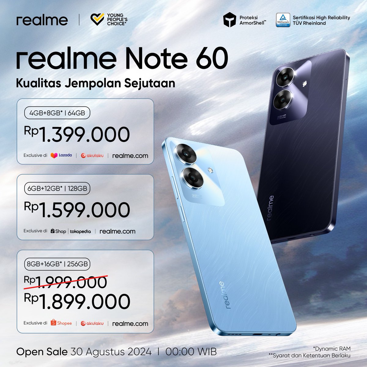 realmeindonesia's tweet photo. Ultimate Challenge realme Note 60! Exclusive Live with Baim Wong π
Giveaway ekstra realme Note 60 dan hadiah eksklusif lainnya. Khusus untuk 200 orang pertama π₯ Exclusive Live 30 Agustus 2024 pkl. 00:00-01:00 WIB | 10:00-11:00 WIB
#KualitasJempolanSejutaan #realmeArmorShell https://t.co/Kj4inLY5zi