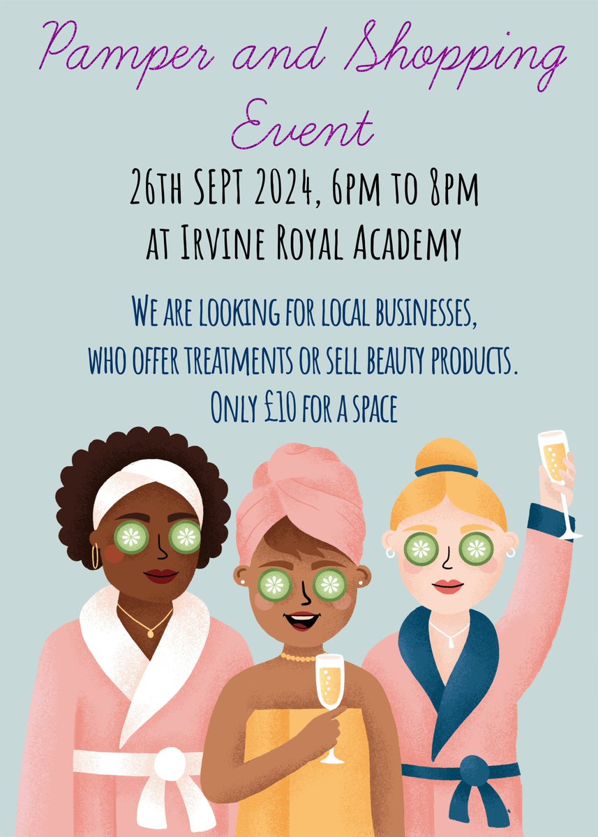 IrvRoyalGuidance (@irvroyguidance) on Twitter photo Mrs G has been busy organising our Pamper & Shopping Event - we look forward to seeing you all there! Get in touch for more information! <a href="/IrvineRoyalAcad/">Irvine Royal Academy</a> #believeinbetter Mrs G has been busy organising our Pamper & Shopping Event - we look forward to seeing you all there! Get in touch for more information! <a href="/IrvineRoyalAcad/">Irvine Royal Academy</a> #believeinbetter