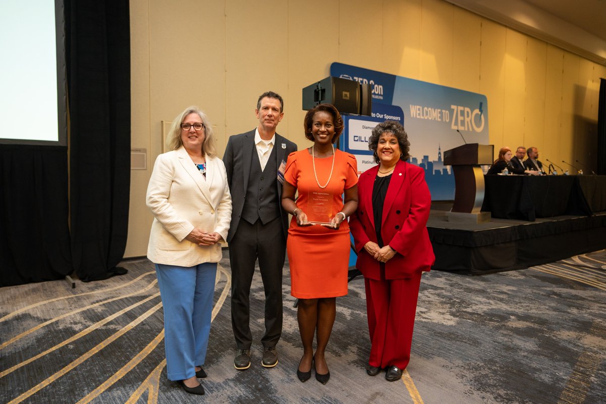 A special tribute to excellence goes to Former FTA Administrator Nuria Fernandez, whose leadership and vision have been instrumental in advancing our industry. #IndependencefromEmissions #ZEBCon2024