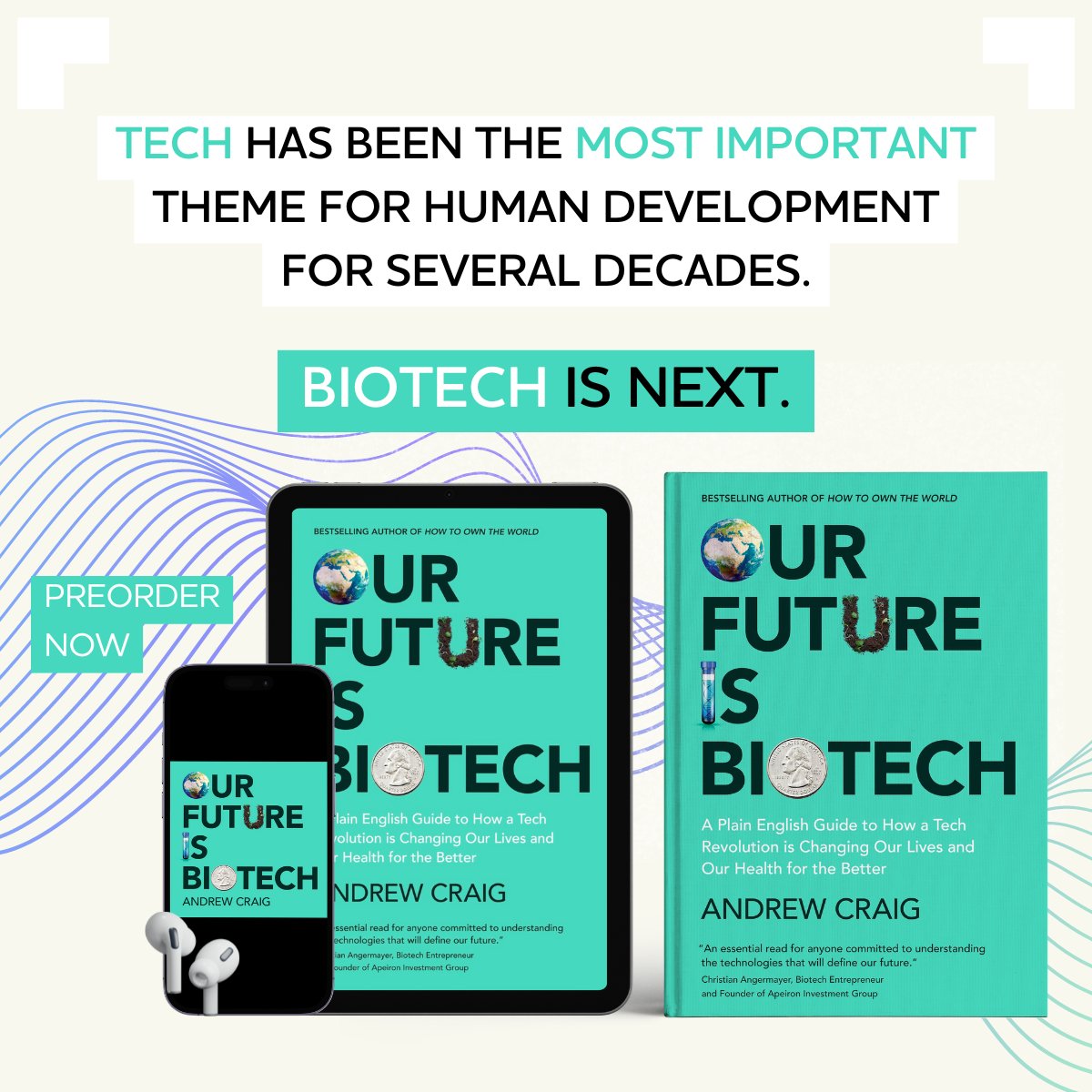 Biotech is the next big thing. Why? Our biggest remaining challenges as a species concern biological systems.

Learn more about what #biotech is, what is coming next, and how you might profit from it in Andrew Craig's OUR FUTURE IS BIOTECH, out tomorrow.

amazon.co.uk/Our-Future-Bio…