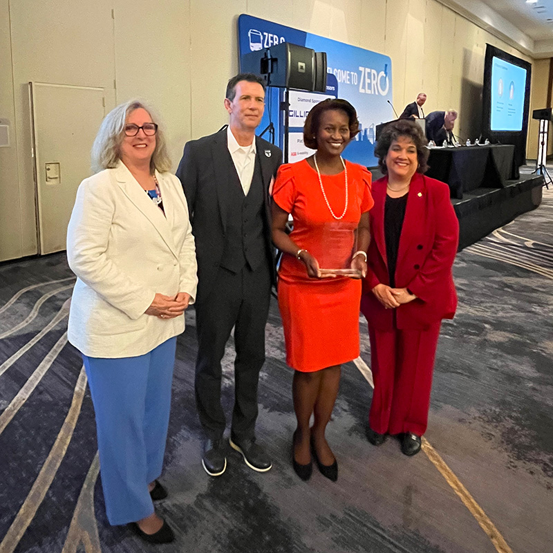 FTA Administrator Nuria Fernandez was honored at <a href="/ZEBConference/">ZEB Con</a> today for her commitment to reducing greenhouse gas emissions in the transit industry. During her tenure, she led new environmentally friendly initiatives &amp; expanded the Low- and No-Emission program.