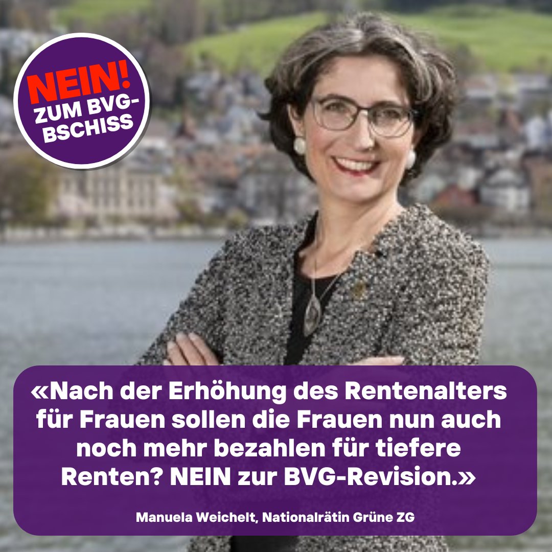 Nein zur BVG-Reform am 22. September! ❌ <a href="/ManuelaWeichelt/">Manuela Weichelt</a> bringt auf den Punkt weshalb. Wir fordern #GleichstellungJetzt!🙋‍♀️