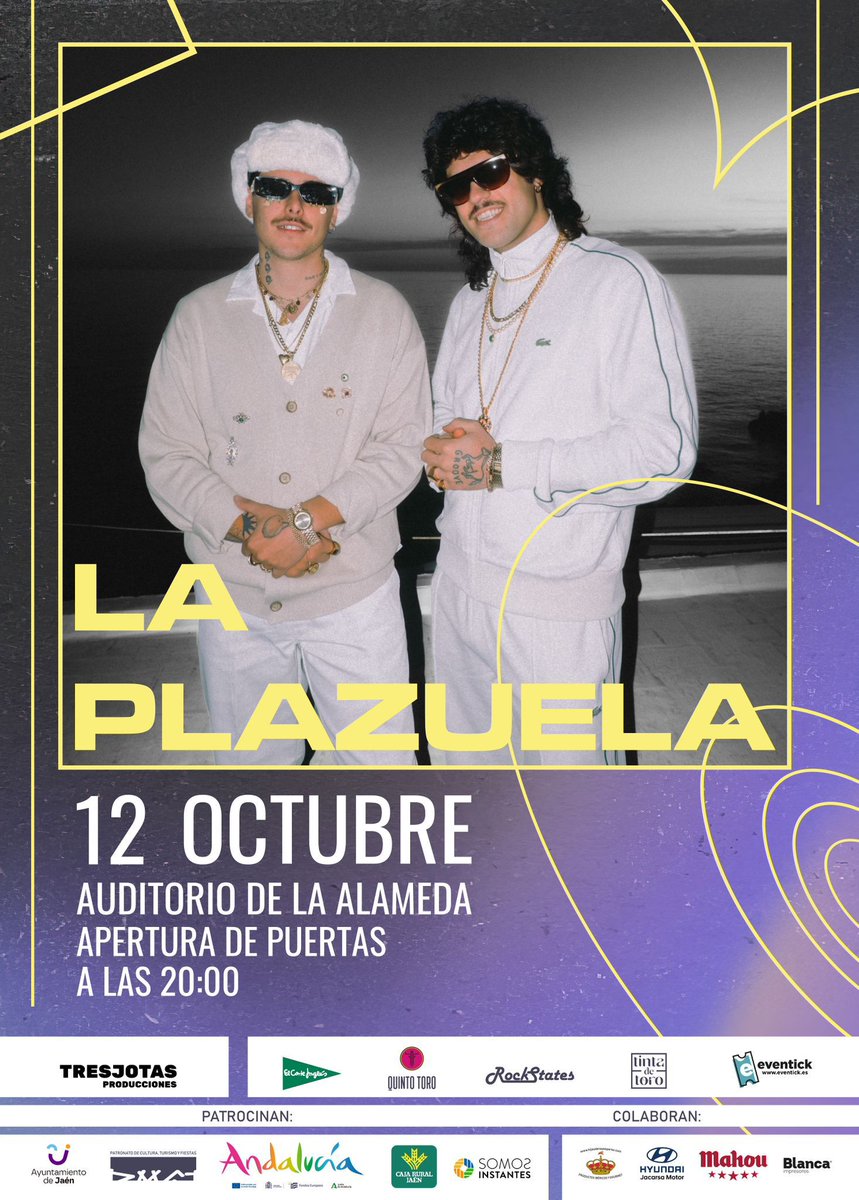 JaenSquare's tweet photo. 🎡 FERIA SAN LUCAS 2024 🌟

▪️La Plazuela, 12 de Octubre. 

▪️El Kanka, 18 de Octubre.

📍Auditorio de la Alameda. https://t.co/9hp1wJDefJ