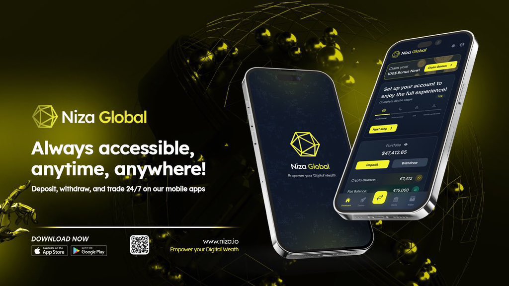Trade anytime🏃‍♂️anywhere with Niza Global  mobile app📱

💵Take control of your investments on the go and never miss a trading opportunity.💰

🤩Download now and start trading with ease📈
Available on IOS (apps.apple.com/en/app/niza-bu…)
and Android ( play.google.com/store/apps/det…).