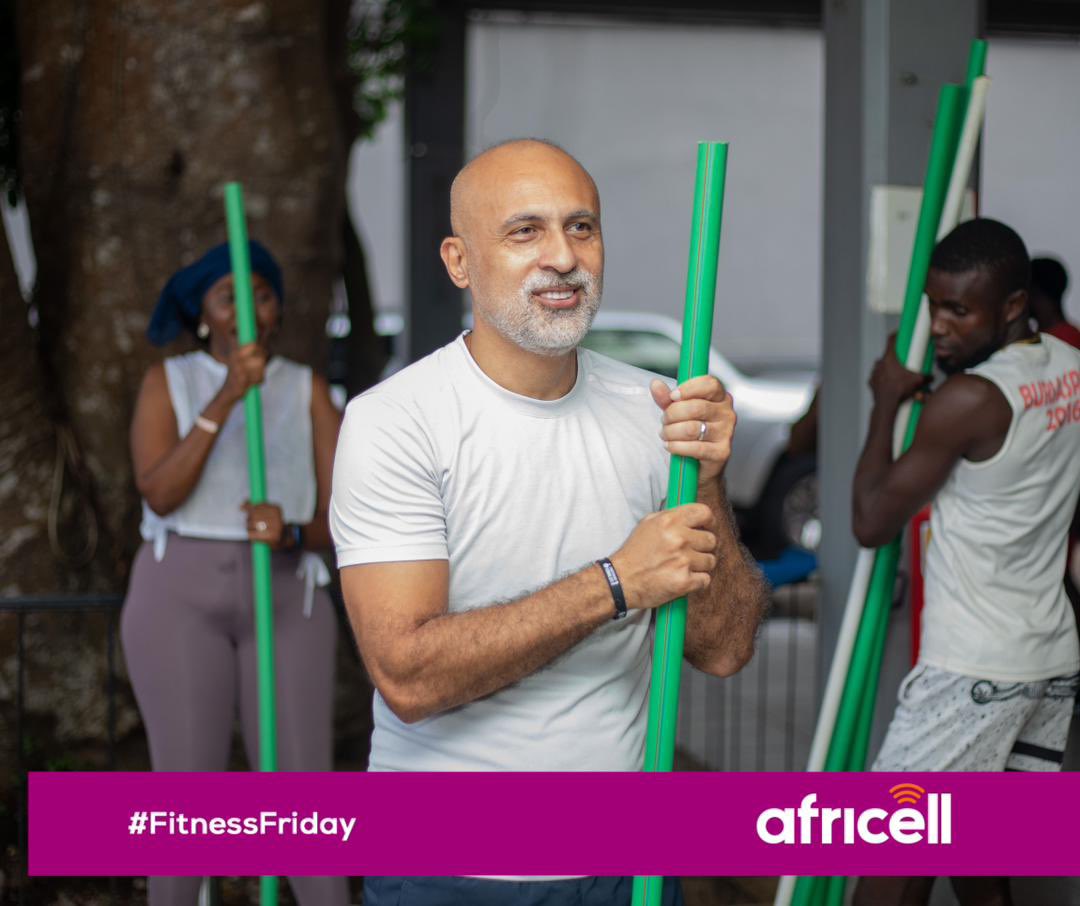 AfricellSalone's tweet photo. In May, we kicked off Fitness Fridays in collaboration with Core Fitness, underscoring our commitment to our team's health and well-being💫.

Since then, every Friday at our Head Office's Canteen Space, our #AfricellFamily enjoys training sessions led by professional coaches 🤩. https://t.co/BDB3ibWncW