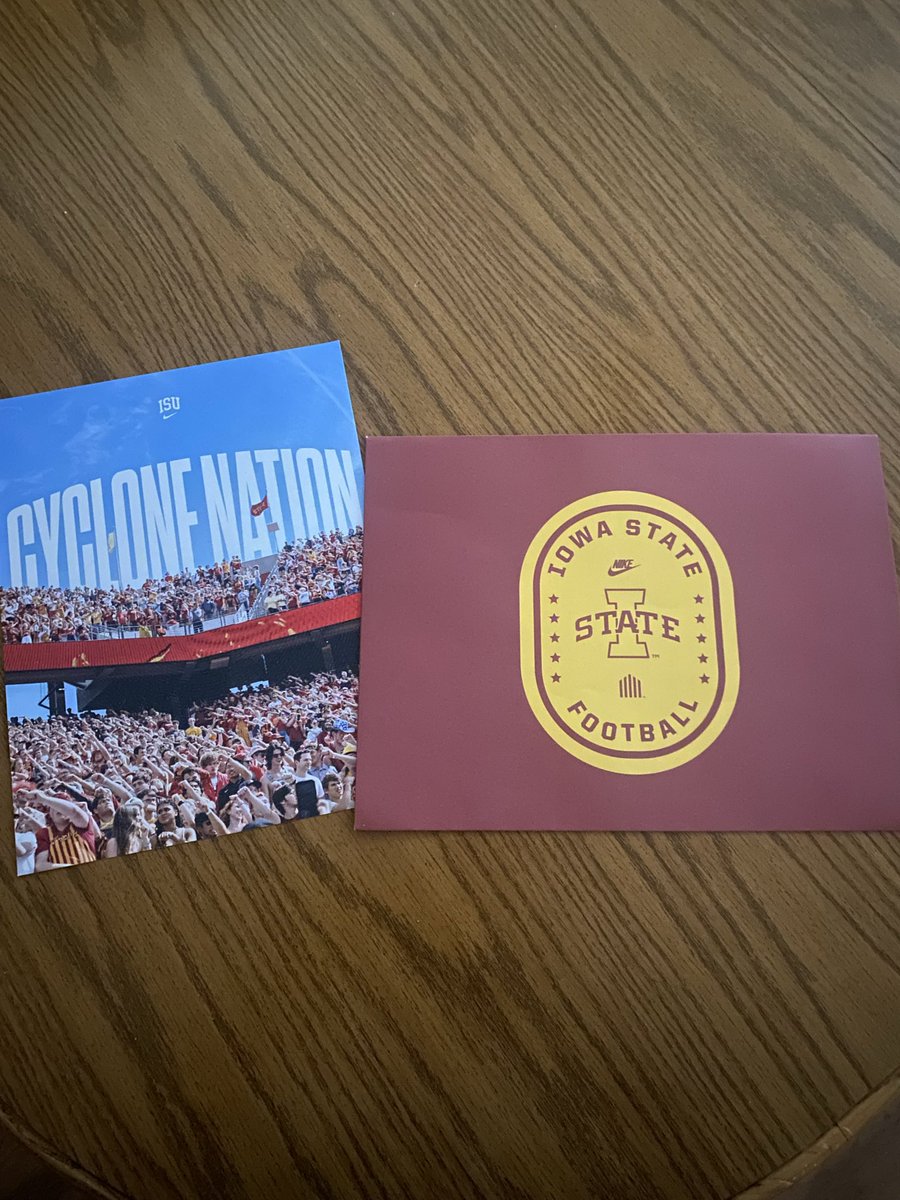 Thanks for the mail <a href="/CycloneFB/">Iowa State Football</a> <a href="/DerekHoodjer/">Derek Hoodjer</a>