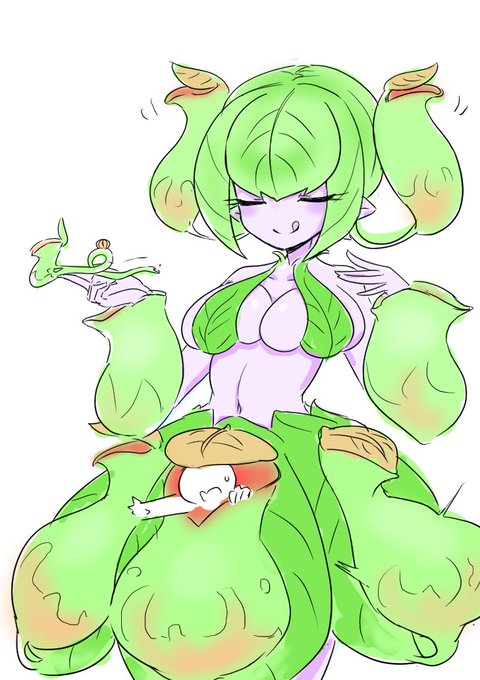 ということで続ウツボカズラスライムちゃん
青肌となやんだけど紫の方が親和性がある気がする! 