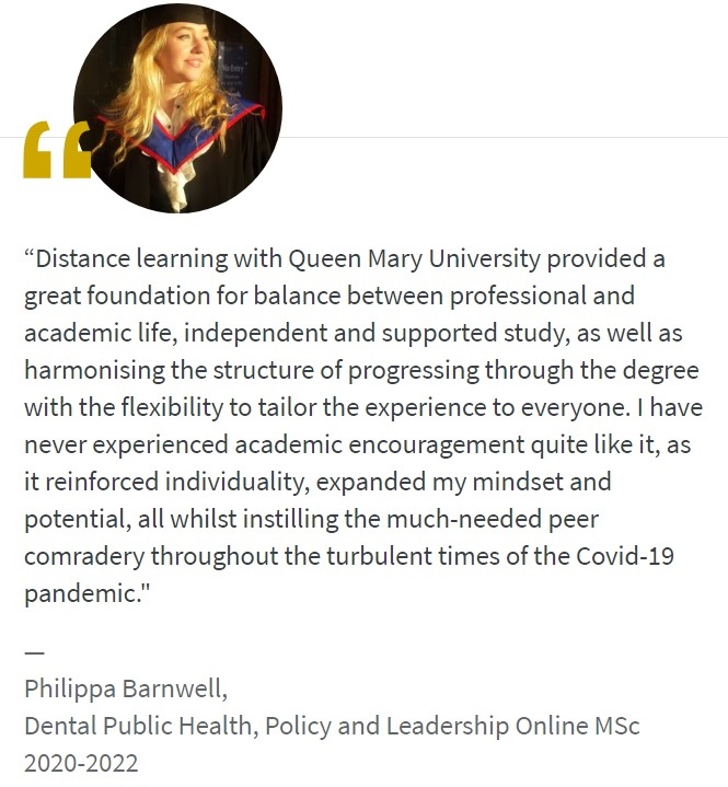 Are you interested in expanding your leadership skills in dentistry? Check out our two-year part-time online Dental Public Health, Policy and Leadership courses 
youtu.be/NuebzmWgmeM?si…
and read about Phillippa's Barnwell's MSc journey. Deadline 9 September.