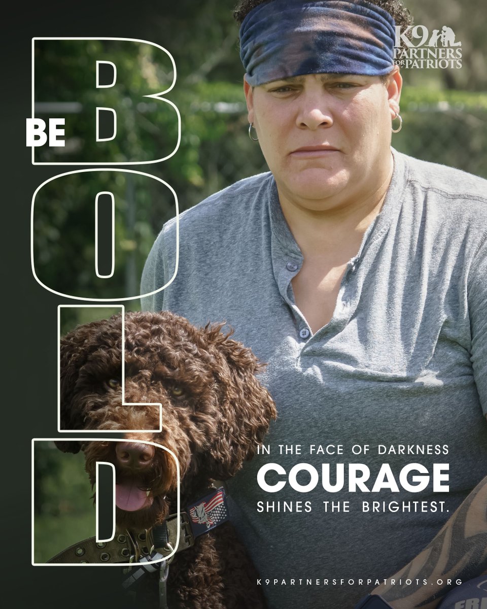We believe in the power of courage. Support our mission to empower veterans and their service dogs—because courage isn’t just about facing the storm; it’s about becoming the light within it. 
#K9PartnersForPatriots #VeteranSupport #ServiceDogs #CourageInDarkness #BeBold