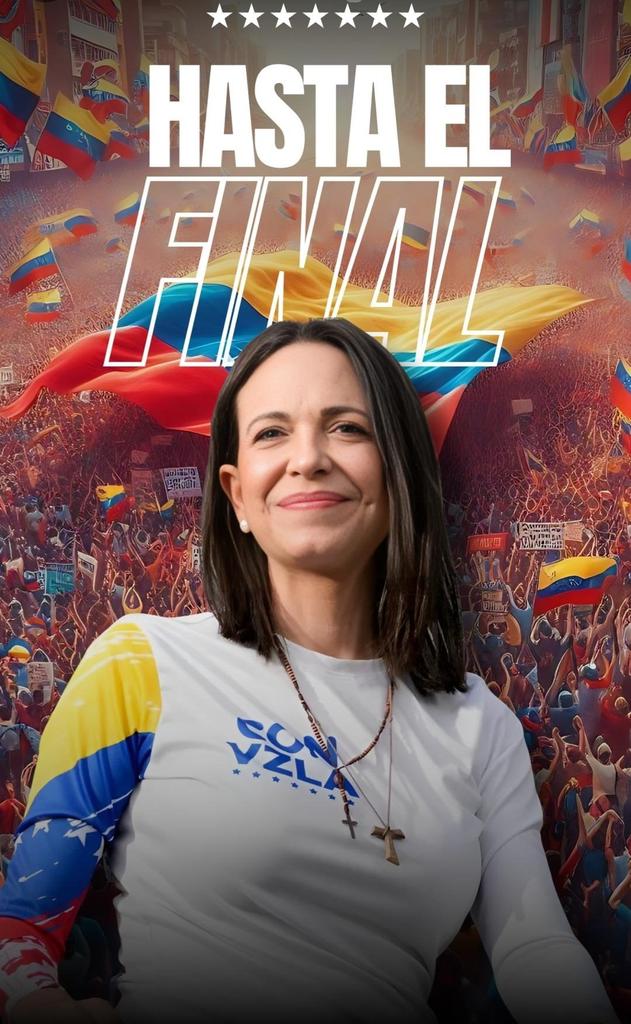 ✊🏻 ATENCIÓN CIUDADANOS VENEZOLANOS 🔥

Hoy nuestro deber y compromiso no es solo CON VENEZUELA🇻🇪, también es CUIDAR y PROTEGER a la ÚNICA MUJER que ha tendido los 🥚🥚 para enfrentarse al RÉGIMEN NARCO ASESINO y NAZISTA de <a href="/NicolasMaduro/">Nicolás Maduro</a> .

#VenezuelaHastaElFinal
#HastaElFinal