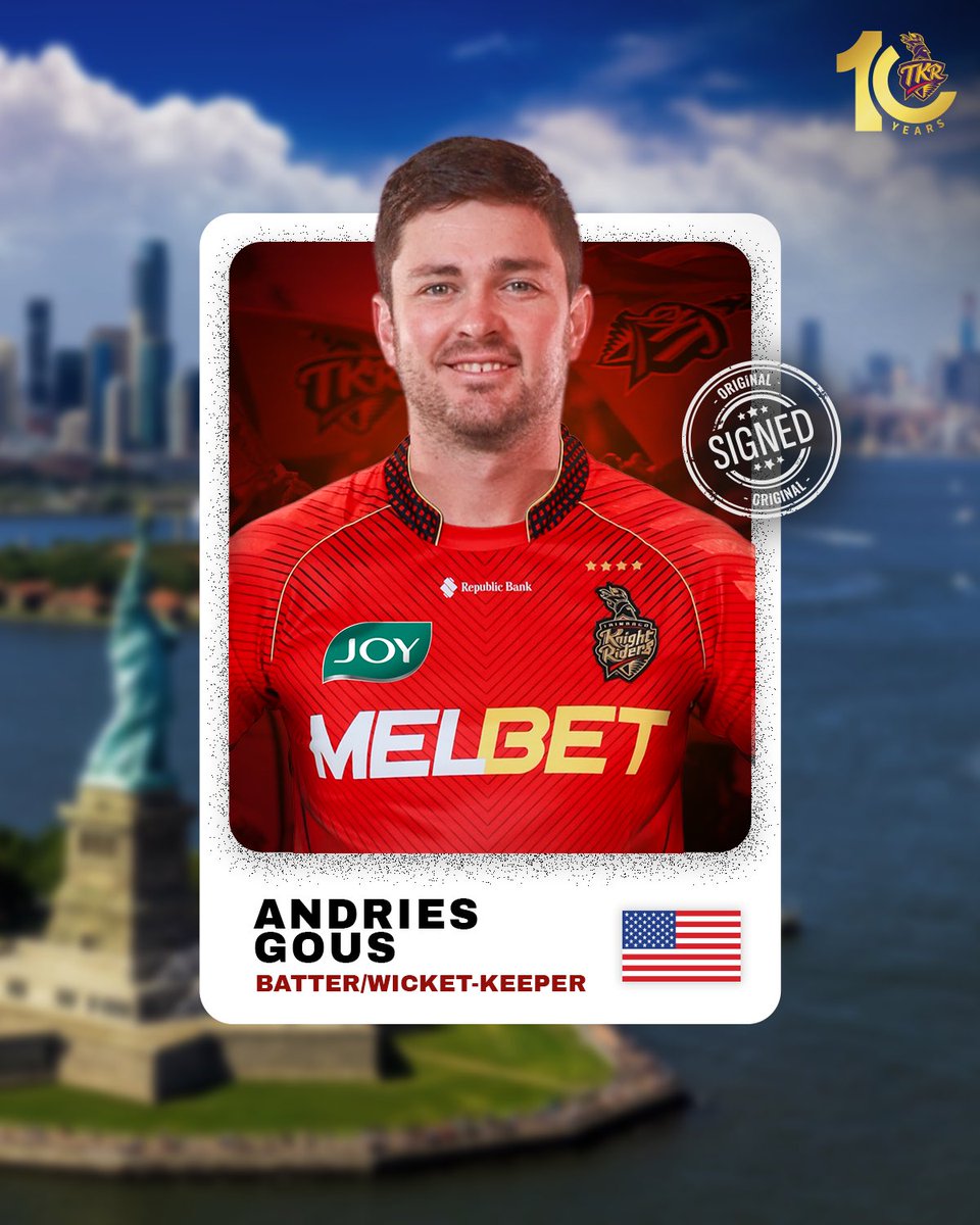 KKR_Xtra's tweet photo. 🚨📰| TKR have signed Andries Gous as a temporary replacement for Tim David, who is unavailable for the first four matches. https://t.co/94yaPH4cXc