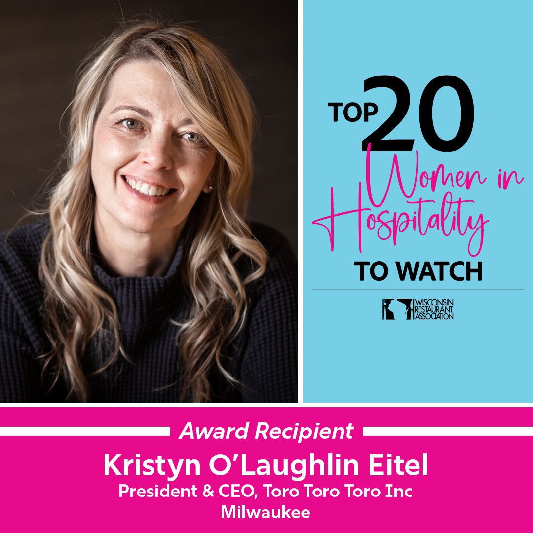 theRealWRA's tweet photo. Meet Kristyn O'Laughlin Eitel, CEO of Toro Toro Toro Inc., our latest "Top 20 Women in Hospitality" winner! 🏆 Transforming Milwaukee's dining scene with quality &amp; creativity at Fuel Cafe, Hi Hat, BelAir Cantina &amp; more. A true visionary in hospitality! 🍽️🌟 https://t.co/EmPjJypwtf