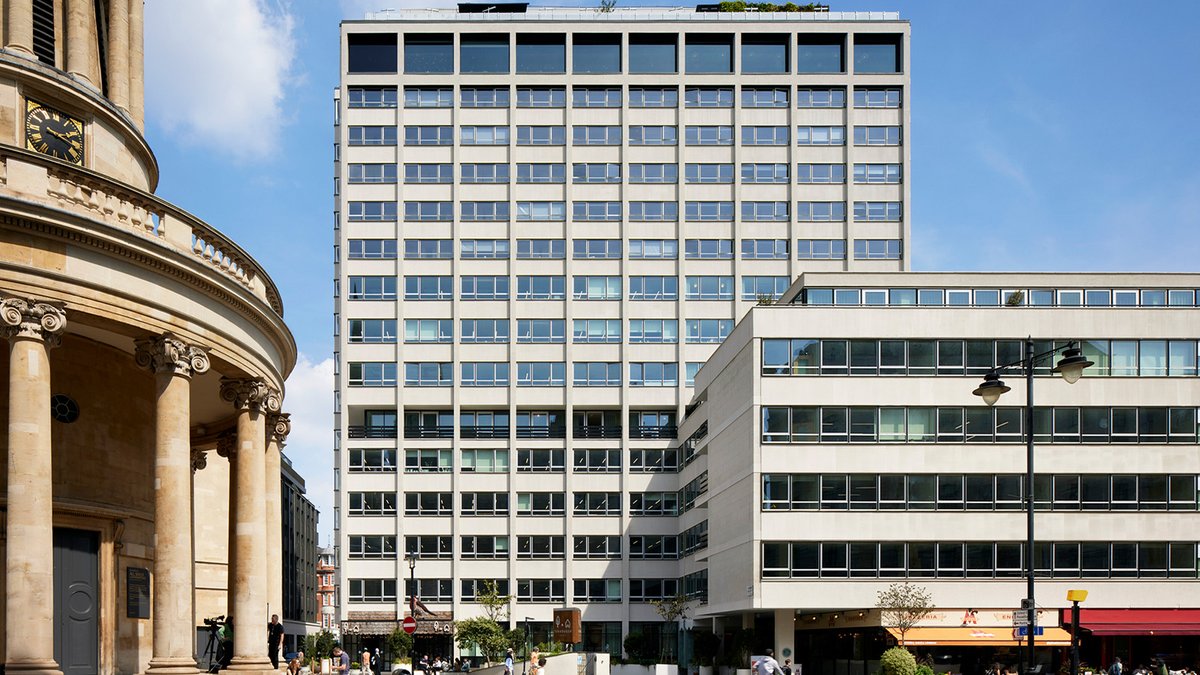 StoLtd's tweet photo. A #StoSignature linear appearance, Stolit MP #render  was used to renovate a prominent 16-storey central London building with a demanding design brief. The modern, linear #Sto render finish was used to bring texture to the building's #facade and provide a durable surface. https://t.co/TTjEdBKXay