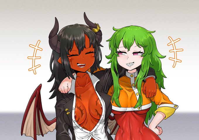 コカトライスさんのOC(ハイン・ワルド)と
DycizeさんのOC(イドちゃん)のラバーボール変化絵です…! 