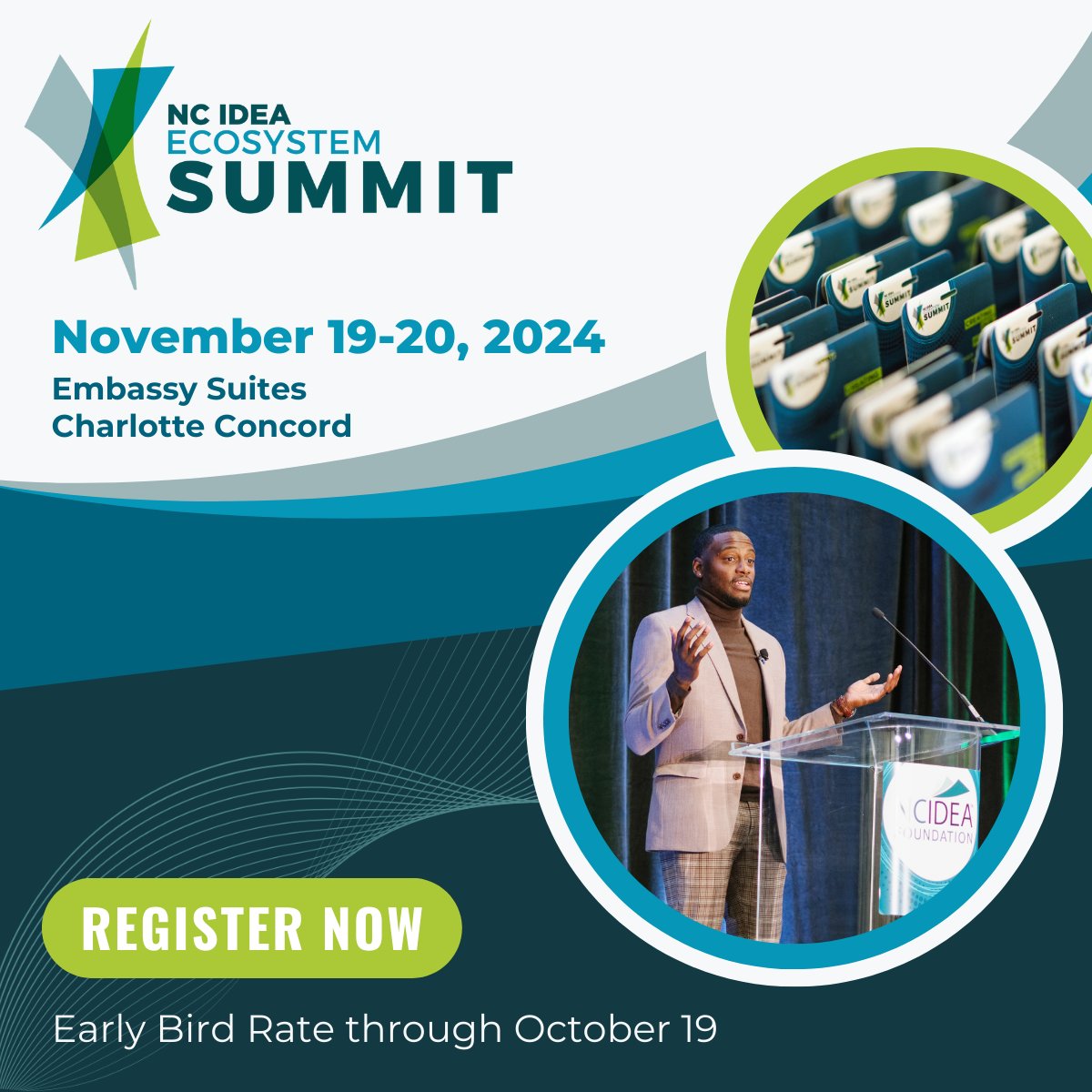Early bird registrations are now OPEN for the #2024EcosystemSummit!

Join us for an inspiring event as we celebrate #entrepreneurship and explore the theme of 'Investing in Ourselves.' Since our inaugural Summit, NC IDEA has continued to foster partnerships and unique connections