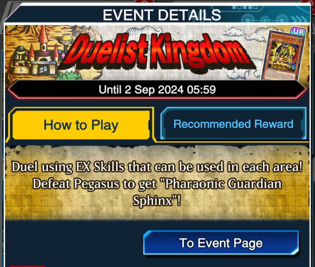 Duelists! The mysterious wielder of the Millennium Eye is back: Pegasus is now available to Duel in #YuGiOhDUELLINKS!
Can you make a read on his moves before he reads your mind? Return to Duelist Kingdom and find out!
Check in-game for more details: app.adjust.com/14m8p3ra