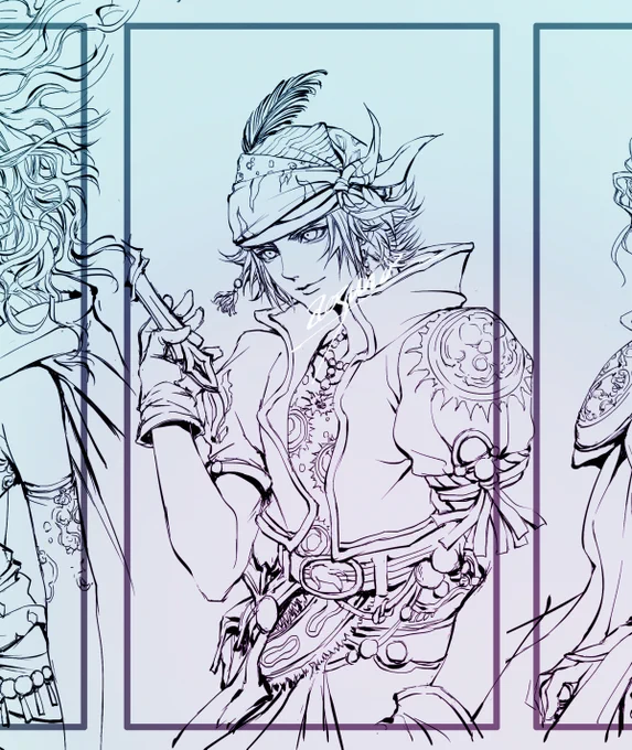 FF6のロックも描いた～～!!!🥰 