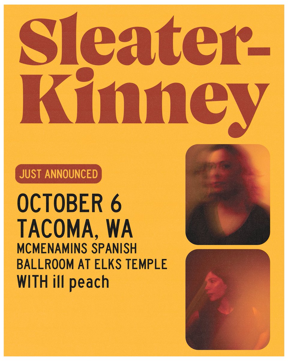 🚨JUST ANNOUNCED🚨shredding deep gnar with the legends @sleater_kinney OCT 6 in Tacoma Washington