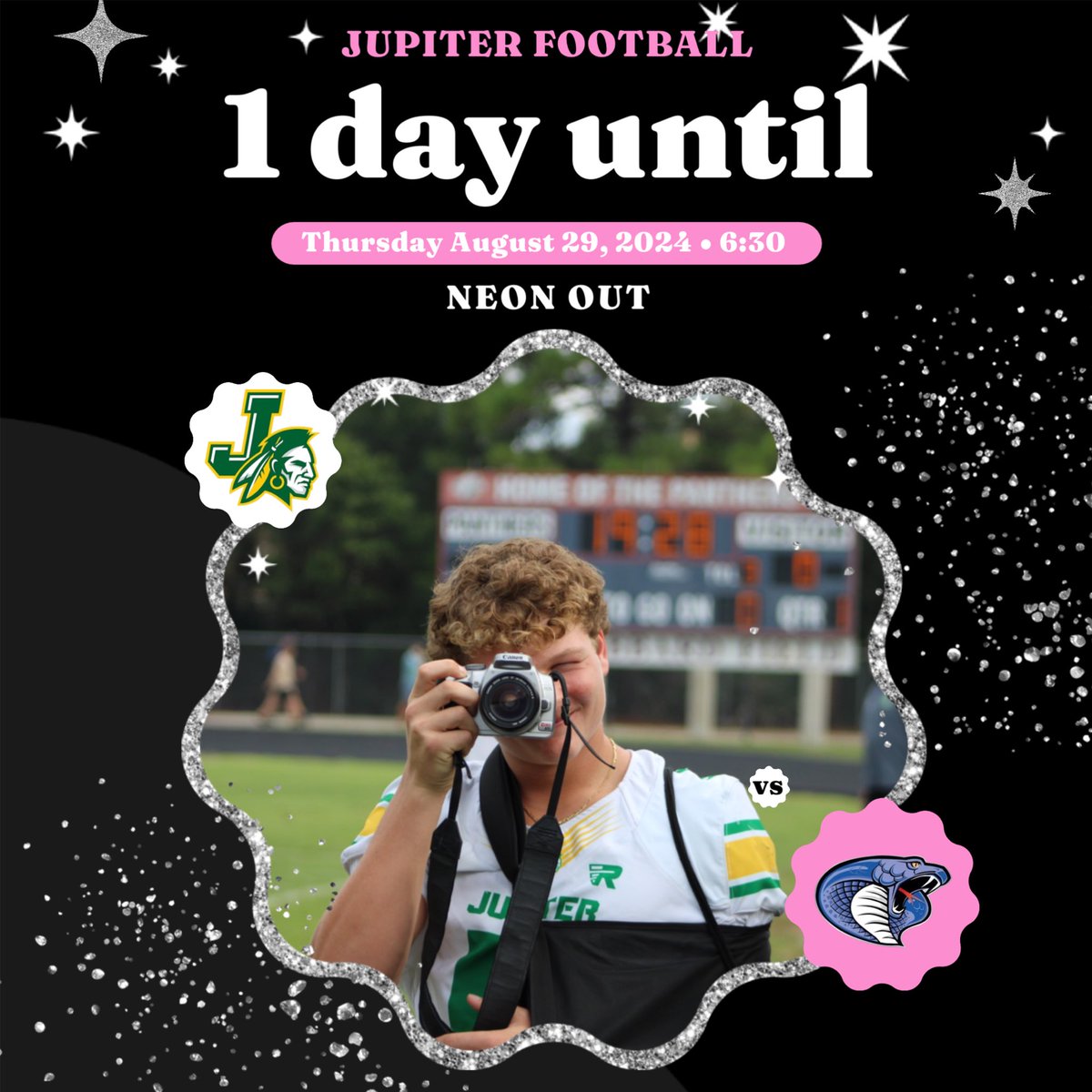 JupWarriorsFB's tweet photo. One day until our home opener!!! Make it picture perfect and support your Warriors against Park Vista tomorrow night at 6:30 PM! #GUTS #OneTribe #CBug @Caden_kimbrell2 https://t.co/DcoLMRwG5L