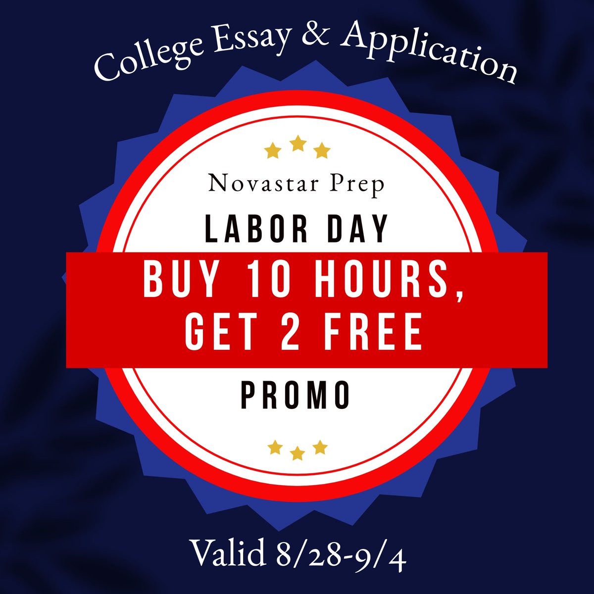 NovastarPrep's tweet photo. 🎉 Labor Day Sale starts TODAY!  Buy 35 hours of academic tutoring, get 5 FREE!  College bound? Buy 10 hours of college coaching, get 2 FREE! Don’t miss out—limited time only! 

Book a consultation: https://t.co/AWDArtoAOf

#LaborDaySale #Tutoring #CollegeReady #LaborDayWeekend https://t.co/2HRzHCYQJY