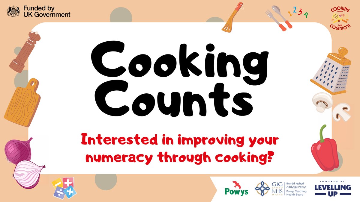 Interested in improving your numeracy skills whilst cooking? The Public Health Dietetics team and Powys County Council are working in partnership to bring you ‘Cooking Counts’, a free six-week course, available at locations across the county.
en.powys.gov.uk/article/16328/…