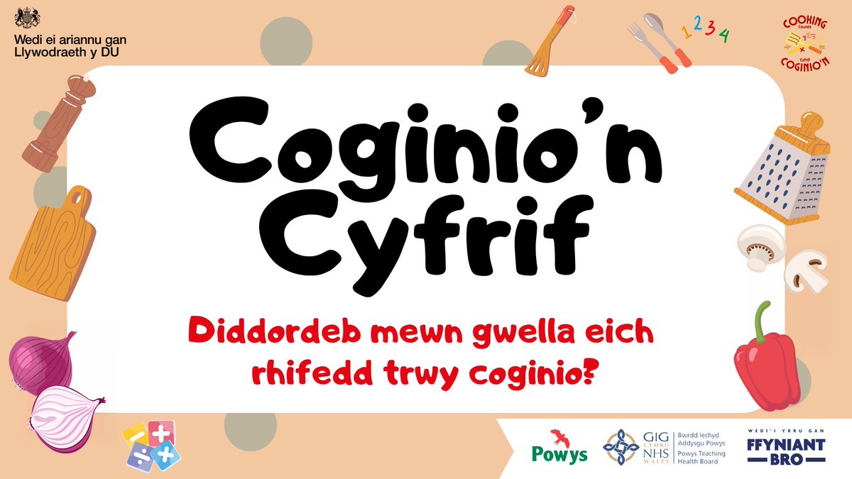 Diddordeb mewn gwella eich sgiliau rhifedd wrth goginio? Mae tîm Deieteg Iechyd y Cyhoedd a Chyngor Sir Powys yn gweithio mewn partneriaeth i ddod â 'Coginio’n Cyfrif' i chi, cwrs chwe wythnos am ddim sydd ar gael mewn lleoliadau ar draws y sir.
cy.powys.gov.uk/article/16330/…