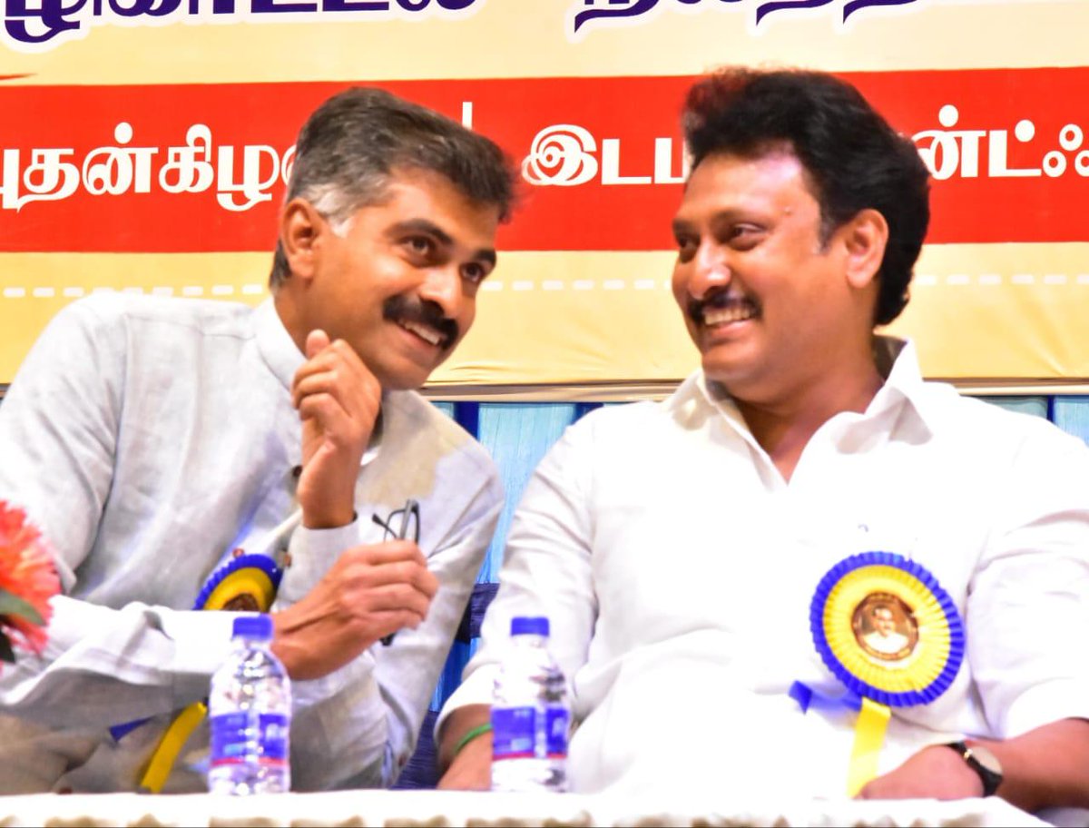 duraivaikooffl's tweet photo. அன்பில் அறக்கட்டளை சார்பில் காலம் சென்ற அண்ணன் அன்பில் பொய்யாமொழி அவர்களின் 25-ஆம் ஆண்டு நினைவு நாள்  நிகழ்வு இன்று நடைபெற்றது. இந்த விழாவில் நான் சிறப்பு விருந்தினராகப் பங்கேற்று உரையாற்றினேன்.

அமைச்சர் அன்பில் மகேஸ் பொய்யாமொழி அவர்களின் தலைமையில், அவரது தந்தை அன்பில் பொய்யாமொழி அவர்களின் நினைவாக ஒவ்வொரு ஆண்டும் மாணவர் வழிகாட்டும் நிகழ்ச்சி - நலஉதவிகள் வழங்கும் விழா - சான்றோர்க்கு விருது வழங்கும் விழா ஆகிய முப்பெரும் விழா நடைபெற்று வருவது பாராட்டுக்குரியது.

அன்புச்சகோதரர் அமைச்சர் மகேஸ் அவர்களின் தாத்தா, அன்பில் அய்யா அவர்கள் திராவிட இயக்கத் தூண்களில் ஒருவர்.

தந்தைப் பெரியார் அவர்களைப் பின்பற்றி அண்ணா அவர்களுடன் இணைந்து செயல்பட்டார். முத்தமிழறிஞர் கலைஞர் அவர்களுக்கு அய்யா அன்பில் பெரும் துணையாக இருந்தார்.

அய்யா அன்பில் ஏழை,எளிய மக்களிடம் மிக எளிமையாகப் பழகினார். அவர் அமைச்சர் ஆனபோதும், அப்படியே அவர்களிடம் நடந்து கொண்டார்.

அன்பில் அய்யா அவர்களிடம் சென்றால், நமது பிரச்சனைகளை தீர்த்து வைப்பார் என்று இப்பகுதி பொதுமக்கள் அவரைப் பெரிதும் நம்பினார்கள்.

அன்பில் அய்யா இயக்கத் தந்தை தலைவர் வைகோ அவர்களை சொந்தத் தம்பியாகவே பாவித்தார். கலைஞருடன் நல்ல தொடர்பில் இருந்தபோதும், 1978-ஆம் ஆண்டு அவர் முதன் முதலாக நாடாளுமன்ற மாநிலங்கள் அவை உறுப்பினர் ஆவதற்கு அன்பில் அய்யா தான் காரணமாக இருந்தார்.

அதைப்போல இன்று நான் திருச்சி நாடாளுமன்ற உறுப்பினர் ஆவதற்கு அவருடைய பேரன், என் அன்புச் சகோதரர் அன்பில் மகேஸ் பொய்யாமொழி அவர்கள் பெரிதும் காரணமாக இருந்தார். அவருக்கு நான் எப்போதும் நன்றிக்கடன் பட்டவனாக இருப்பேன்.

நான் நன்றி அறிவிப்பின்போது பொதுமக்களிடம் தெரிவித்தவாறு, திருச்சி தொகுதி மக்களின் மேன்மைக்காக இரட்டைக் குழல் துப்பாக்கி போல, மருது சகோதரர்களைப் போல இணைந்து செயல்படுவோம்.

அன்பில் அய்யாவின் மறுவடிவமாக நான் அமைச்சர் அன்பில் மகேஸ் பொய்யாமொழி அவர்களைப் பார்க்கிறேன். அதே உழைப்பு, மதிநுட்பம் இவையெல்லாம் அவரிடம் இருக்கிறது.

குறுகிய காலத்தில் அவர் பேச்சாற்றலை வளர்த்துக் கொண்டார். அதனால் அவர் நாடு போற்றும் அமைச்சராக இருக்கின்றார்.

அமைச்சர் அன்பில் மகேஸ் பொய்யாமொழி அவர்களால் அன்பில் கிராமம் பெருமைப்படுகிறது. அவர் சட்டமன்ற உறுப்பினராக தேர்வு செய்யப்பட்ட திருவெறும்பூர் தொகுதி பெருமையடைகிறது. நம் திருச்சி மாவட்டமே பெருமை கொள்கிறது. திராவிட முன்னேற்றக் கழகம் பெருமையடைகிறது.

அமைச்சர் அன்பில் மகேஸ் பொய்யாமொழி அவர்கள் பள்ளிக்கல்வித் துறையில் நாடு பாராட்டும் பல திட்டங்களை அறிமுகப்படுத்தியதால் சிறந்த அமைச்சராக, சிறந்த சட்டமன்ற உறுப்பினராக, சிறந்த திமுக மாவட்டச் செயலாளராக அவர் பாராட்டப்படுகின்றார்.
இங்கு திரண்டிருக்கும் மாணவச் செல்வங்களுக்கு தந்தை ஸ்தானத்தில் இருக்கும் நான் சில அறிவுரைகளைச் சொல்கிறேன்.

"அருள் இல்லாதவர்க்கு அவ்வுலகம் இல்லை
பொருள் இல்லாதவர்க்கு இவ்வுலகம் இல்லை" என்று திருவள்ளுவர் கூறுகின்றார்.

குணம் இல்லாதவர்க்கு எவ்வுலகமும் இல்லை என்று பிறர் சொல்லக் கேட்டிருக்கிறேன்.

நாம் கற்ற கல்வியால் அருளைப் பெற முடியும். அரசுத் துறையில் நம்முடைய மாவட்ட ஆட்சியர் திரு.பிரதீப்குமார் அவர்களைப் போல, ஒரு உயர் அதிகாரியாக உயரலாம். ஒரு சிறந்த அமைச்சராக அன்புச்சகோதரர் திரு.அன்பில் மகேஸ்பொய்யாமொழி போல உருவாகலாம், தனியார் துறையில் கூகுள் நிறுவனத்தின் முதன்மை செயல் அதிகாரியான திரு.சுந்தர்பிச்சை போல உயரலாம் அல்லது கற்ற கல்வியின் துணையுடன் சுயதொழில் புரிந்து தொழில் அதிபராக உயரலாம்.

ஆனால், நற்குணங்கள், நற்பண்புகள் இல்லையென்றால் கற்ற கல்வியால் பயன் இல்லை. அந்தக் கல்வியால் பெற்ற அருளை இழக்க நேரிடும். அந்தக் கல்வியால் ஈட்டிய செல்வத்தை இழக்க நேரிடும்.

ஆகையால் கல்விக்கு நிகரானது நற்பண்புகள். அந்த நற்பண்புகளை பெற்றோரிடம் இருந்து பெறமுடியும். ஆசிரியர்களிடம் இருந்து பெறமுடியும். ஏன் நல்ல நண்பர்களிடம் இருந்து கூட பெறமுடியும். நல்ல நண்பர்கள் கிடைப்பதன் மூலம் இந்த குணநலன்களைப் பாதுகாக்க முடியும். ஆனால்  கூடாசேர்க்கையால் தீயபண்புகள் உடைய நண்பர்களால் நாம் அனைத்தையும் இழக்க நேரிடும்.

ஆங்கிலத்தில் ஒரு பழமொழி உண்டு.

Show me your friend , I will tell what you are

"உன் நண்பனைக் காட்டு உன்னைப்பற்றிச் சொல்கிறேன்" என்பதுதான் பொருள்.

ஏனென்றால் நம்மைச் சுற்றியுள்ள நண்பர்களை வைத்துதான் சிந்தனையும், செயல்பாடும் சார்ந்து இருக்கும்.
ஆகவே, சாதி, மத அடையாளங்களைக் கடந்து நற்பண்புகளை உடையவர்களை நண்பர்களாகத் தேர்ந்தெடுக்க வேண்டும்.

சாதி, மதங்களைக் கடந்து என்று நான் குறிப்பிடும்போது ஒன்றை நினைவுகூற விரும்புகிறேன்.