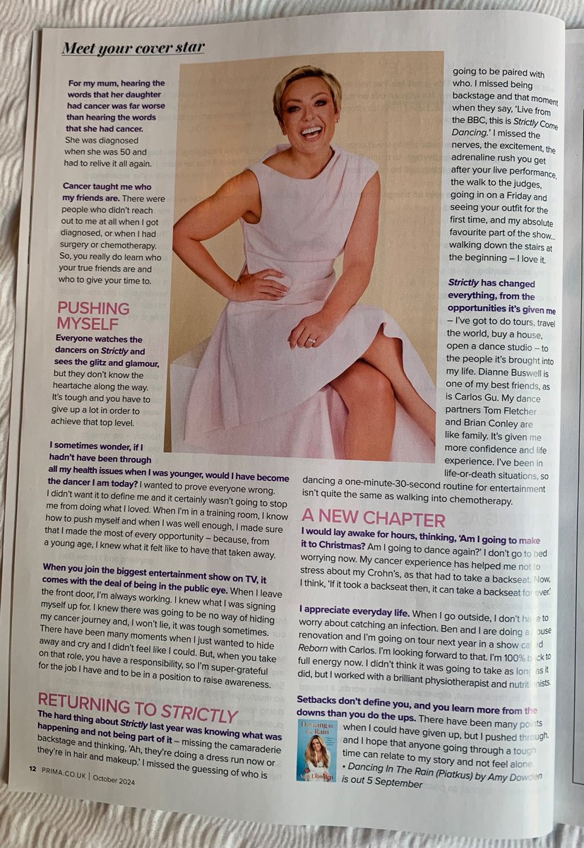 Chuffed to bits with the amazing #AmyDowden <a href="/PrimaMag/">Prima Magazine</a> October cover interview! Amy chatted to <a href="/larajkilner/">Lara Kilner</a> about her new book #DancingintheRain (out 5th Sept) 💃☔️📚Great to see it in <a href="/DailyMirror/">The Mirror</a> and <a href="/Daily_Express/">Daily Express</a> too. Huge thanks to the brilliant <a href="/PrimaMag/">Prima Magazine</a> team💖<a href="/PiatkusBooks/">Piatkus Books</a>