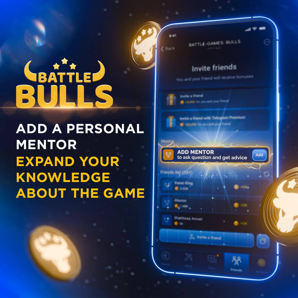 ⚡️ADD A PERSONAL MENTOR AND EXPAND YOUR KNOWLEDGE ABOUT THE GAME  🟧Founders, we have great news! You can now add a personal MENTOR, INCREASE  your knowledge, and ASK them questions about the