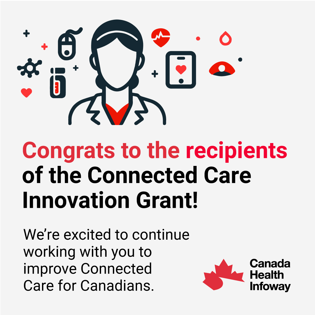 Today, we announced the successful recipients of our inaugural Connected Care Innovation Grant. 10 clinical leaders will receive up to $50,000 per project to advance grassroots clinical initiatives that focus on progressing digital health interoperability. bit.ly/3YWCB7Q