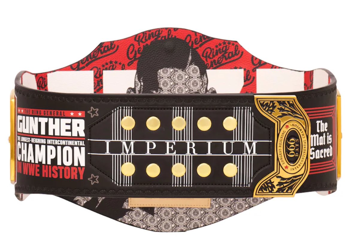 WrestleFeatures's tweet photo. WWE have released a special IC Title to celebrate Gunther’s reign. 

Are you a fan? https://t.co/mMgG6LnHlC