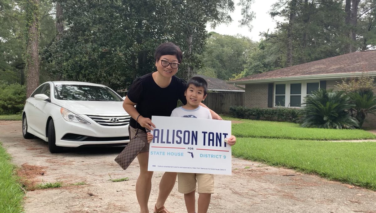 FAAJAFlorida's tweet photo. 8-24-24: a few of us joined forces to support Representative Allison Tant from District 9, going door-to-door to connect with voters. The weather was scorching, but the enthusiasm from our Chinese American community was just as intense. https://t.co/DJ42HqI1nN
