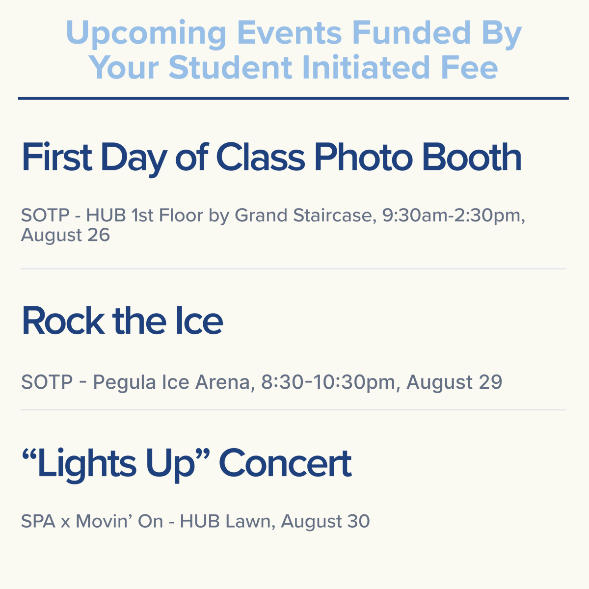 upfeeboard's tweet photo. Tons of cool events to check out! https://t.co/eWHpaojjcF