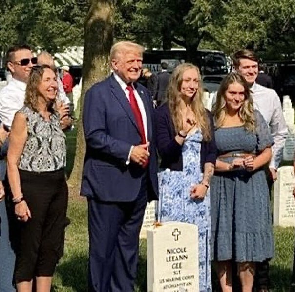 LakotaMan1's tweet photo. I can think of no other cowardly act so profoundly disrespectful than a 5 time draft dodger desecrating the graves of our fallen heroes who he called “suckers and losers.” https://t.co/HGfDuL6Hqk