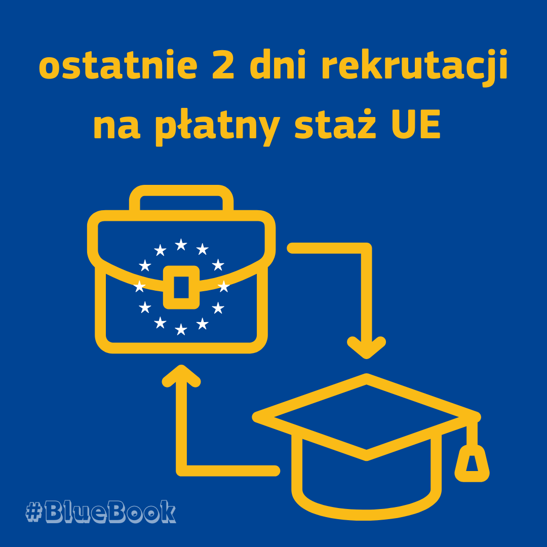 Za niespełna 2 dni kończymy rekrutację na nasze znane, pięciomiesięczne, płatne staże 🇪🇺#BlueBook.
ZAINTERESOWANA/ZAINTERESOWANY?
Zgłoś się: traineeships.ec.europa.eu/index_en