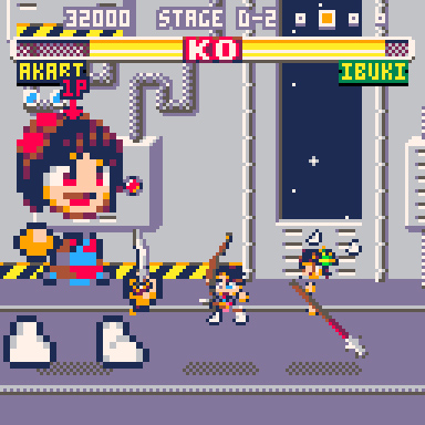 uchuzine's tweet image. "武器キャラ"コンセプトにあたり、臨界状態のトークンをなんとか削って回転スプライト処理をねじ込みました。
苦労したぶん、ヌルヌル動く感じにできました。

描画速度の関係で、回転は1パーツのみ。拡大処理との併用は諦め、デカ・チビのカーシュカーシュは武器だけサイズそのままですｗ😅
#pico8