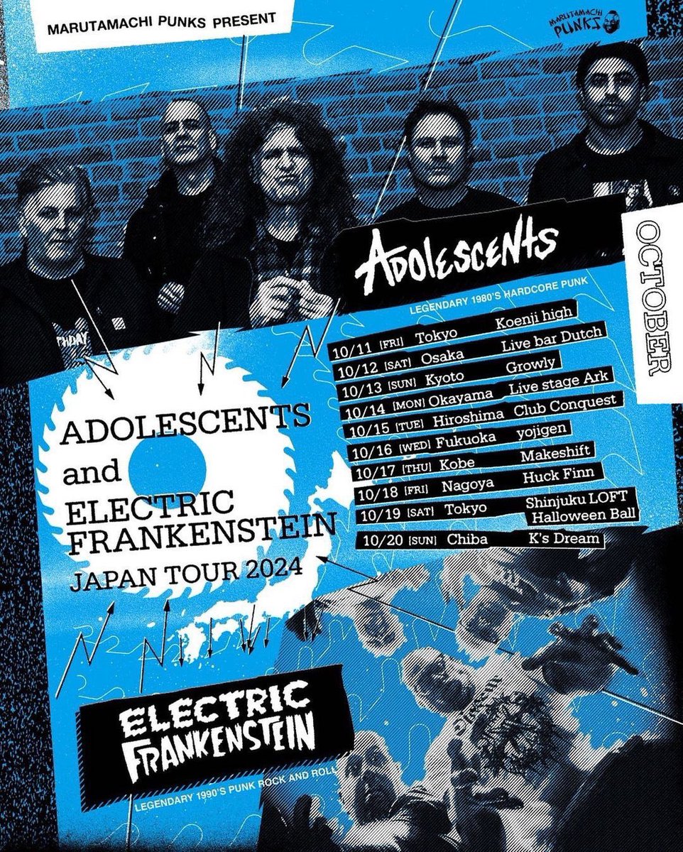 2024 Japan tour!

OCTOBER 
11-Tokyo-Koenji high
12-Osaka-Live bar Dutch
13-Kyoto-Growly
14-Okayama-Live stage Ark
15-Hiroshima- Club Conquest
16-Fukuoka-yojigen
17-Kobe- Makeshift
18-Nagoya-Huck Finn
19-Tokyo-Shinjuku Loft Halloween Ball
20-Chiba-K’s Dream

Don’t miss it!!!