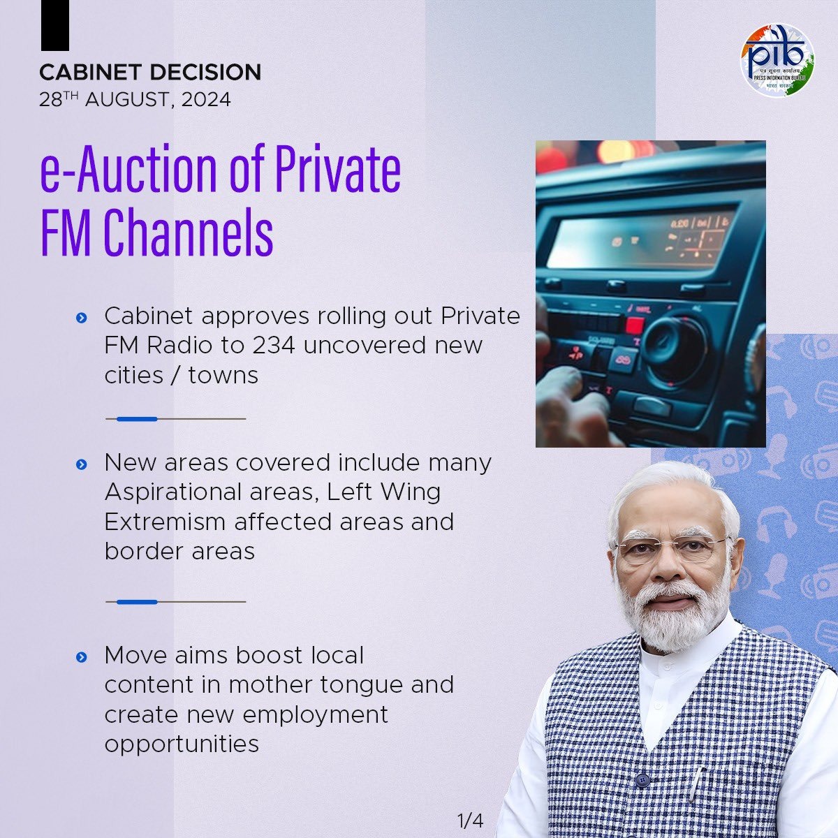 UpendrraRai's tweet image. Cabinet approves proposal for conduct of 3rd batch of ascending e-auctions for 730 channels in 234 new cities; Move aims to boost #LocalContent in #MotherTongue and create new #EmploymentOpportunities. @PMOIndia @MIB_India @AshwiniVaishnaw