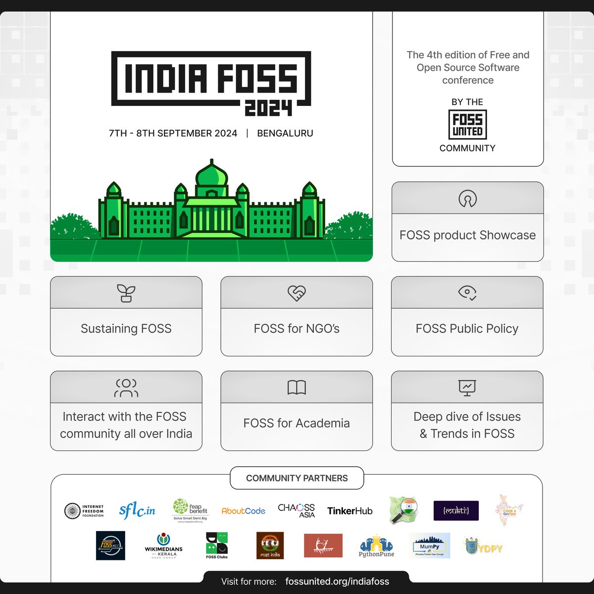 MumbaiPy's tweet photo. 📢 We are glad to be part of India Foss 2024 as a community partner

MumPy 🐍 X India Foss 2024 

Checkout about India Foss 2024 here at : 
https://t.co/z55MuBzrvv

#MumPy #IndiaFoss2024 #Foss #opensource https://t.co/U5t7VO6GQh