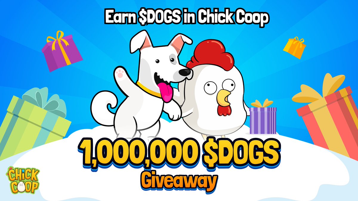 Chick Coop 💎 (@chickcoop_io) on Twitter photo 💥 Earn $DOGS in Chick Coop 💥
🦴 1,000,000 $DOGS giveaway to 20 lucky users
🎁 How to receive $DOGS 🦴
1️⃣ Follow <a href="/chickcoop_io/">Chick Coop 💎</a>
2️⃣ Like & Retweet this post
3️⃣ Join Chick Coop: t.me/chickcoopoffic…
4⃣Comment your invite link & tag 2 friends 👇
(Example: 💥 Earn $DOGS in Chick Coop 💥
🦴 1,000,000 $DOGS giveaway to 20 lucky users
🎁 How to receive $DOGS 🦴
1️⃣ Follow <a href="/chickcoop_io/">Chick Coop 💎</a>
2️⃣ Like & Retweet this post
3️⃣ Join Chick Coop: t.me/chickcoopoffic…
4⃣Comment your invite link & tag 2 friends 👇
(Example: