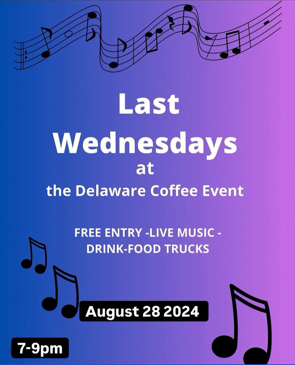 indepsquare's tweet image. 📣Last Wednesday at Delaware Coffee Co📣

Live music: 7:30-9:30pm with Zachary Kujath 🎶
Food truck: Dursh Brook BBQ 🍗
Drink: Coffee &amp;amp; Cocktails ☕️🍹
Address: 125 S. Main Street 

#LastWednesdayOfTheMonth #comehavefun #delawarecoffeecompany #lovelocal #lovethesquare