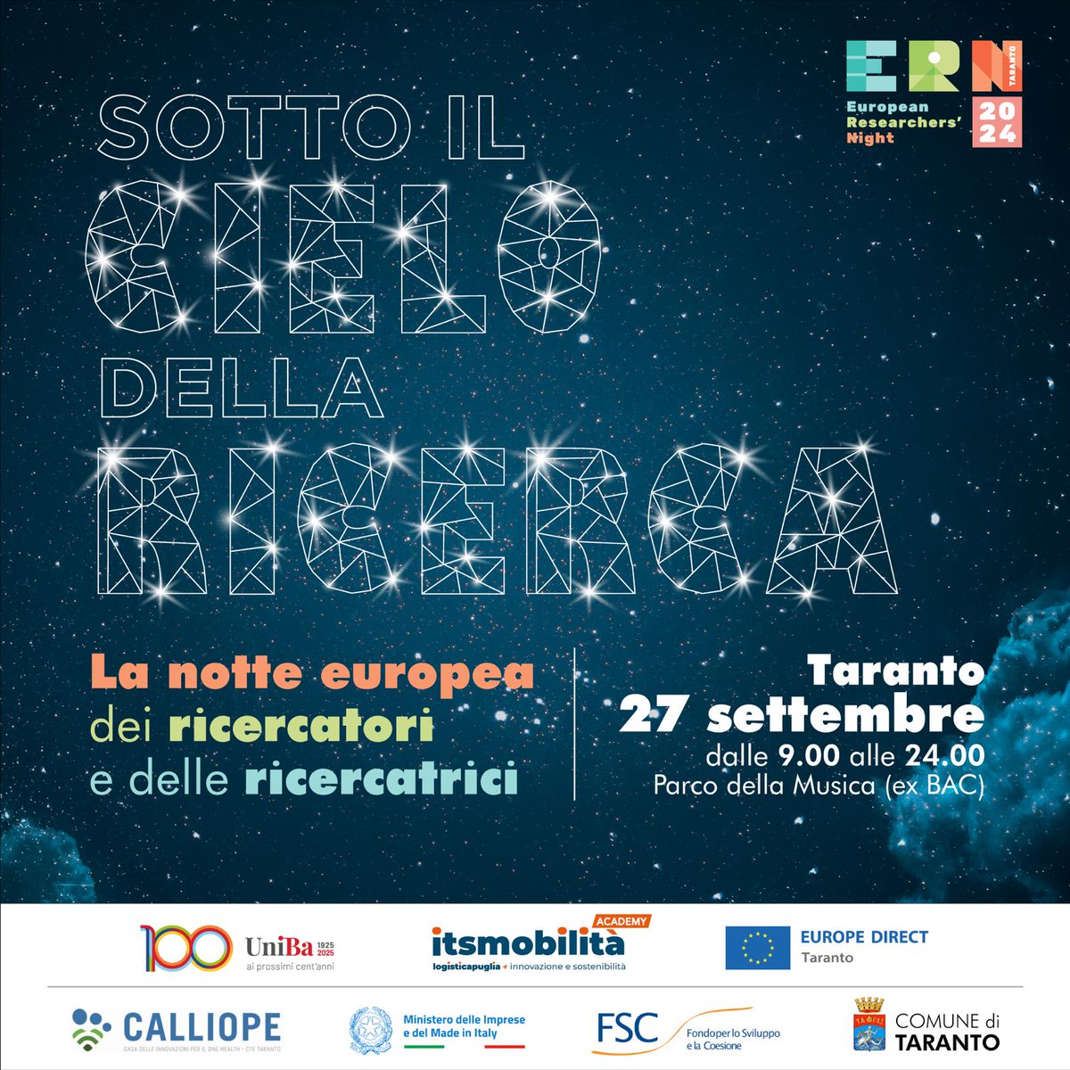 eudirecttaranto's tweet photo. ✨🇪🇺 Torna a #Taranto la Notte Europea dei Ricercatori e delle Ricercatrici!

Con @unibait , @itslogpuglia , @ComuneTaranto e CTE CALLIOPE a lavoro per un grande evento di comunità, per fare un salto nel futuro. Non vediamo l’ora! 🚀

#EuropeDirect #TarantoinEuropa #ERN2024 https://t.co/T05ikNktyZ