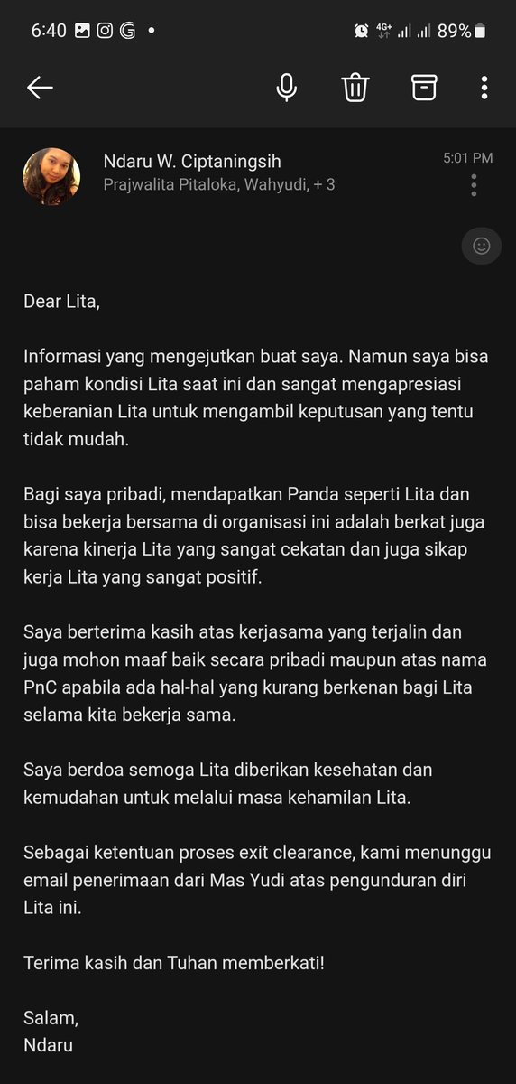 ppitalokaaa's tweet image. Hampir setahun jadi IRT. Banyak doa &amp;amp; air mata untuk ambil keputusan berat ini.

Titip disini ya, untuk jadi kenangan manis kalau aku pernah punya atasan &amp;amp; rekan kerja di tempat kerja yang luar biasa ❤️🐼 #wwfid #financeofficer