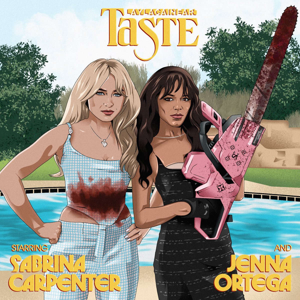 #taste starring #sabrinacarpenter &amp; #jennaortega 💋🔪

<a href="/SabrinaAnnLynn/">Sabrina Carpenter</a> <a href="/TeamSabrina/">Team Sabrina 🐾</a> #ShortNSweet