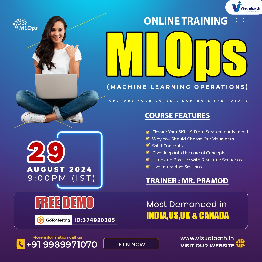 VVisualpat73982's tweet image. Join Now: meet.goto.com/374920285
Attend Online #Freedemo On #MachineLearningOperations (MLOPS) by Mr. Pramod.
Demo on: 29th August, 2024 @ 9:00 PM (IST)
Call : +91 9989971070
Visit: visualpath.in/mlops-online-t…
#machinelearning #MLOPS #OnlineLearning #Python #datascience #MLFlow