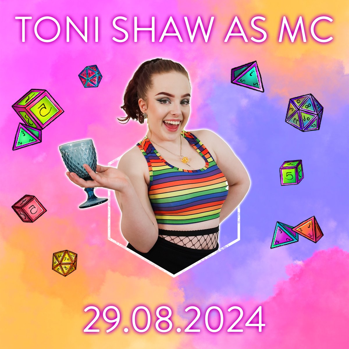 Hey girlypops! Toni is back with the mic as our Master of Ceremonies!

Join us on on the 29th August for our Roll The Damn Dice x <a href="/BudgensnDragons/">Budgens and Dragons</a>  Live Show at the Cheltenham Playhouse! Tickets in bio!

Dice Art: <a href="/treandrawsit/">🇵🇸🐸🍄 trina 🍄🐸🇸🇩</a> 

#RollTheDamnDice #ImprovComedyNight